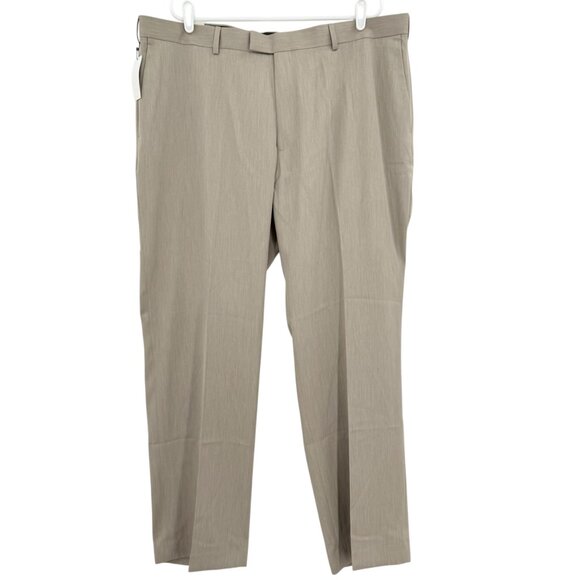 Perry Ellis Portfolio Men's Premilux Taupe Classic Fit Dress Pants 42x32 NWT - Picture 1 of 11